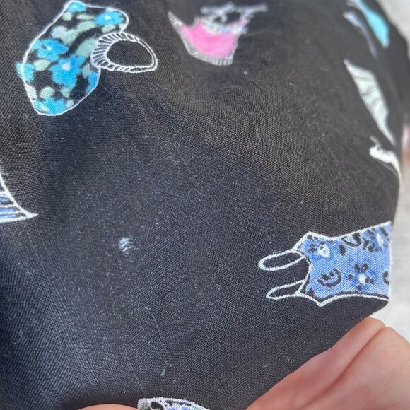 Vintage Liz Claiborne Linen Skirt Quirky fashion print size 8 y2k 90s - Picture 10 of 12